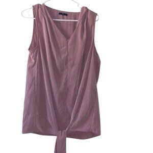 Gap Womens Pink V-Neck Sleeveless Tie Front Blouse L